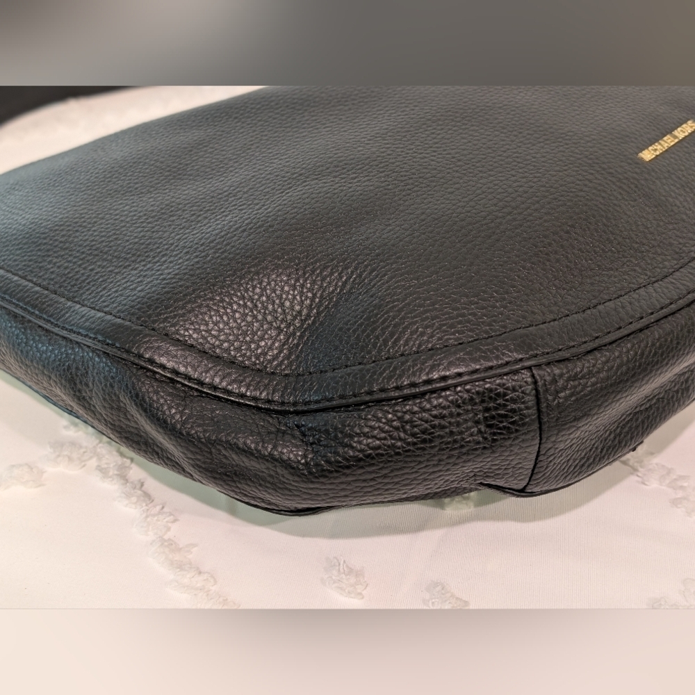 Michael Kors Lydia Large Black Pebbled Leather Shoulder Bag Hobo Boho Purse MK - Picture 12 of 16